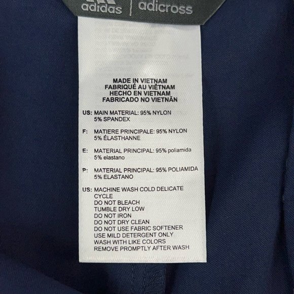 Adidas Mens Adicross Golf Shorts Navy Blue Flat Front Stretch Nylon Blend 38 New - Picture 10 of 12